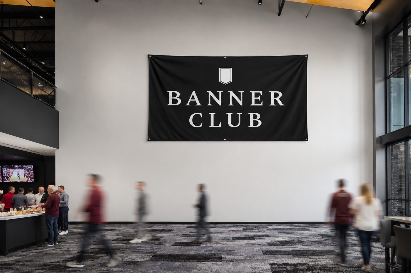 Banner Club branded wall